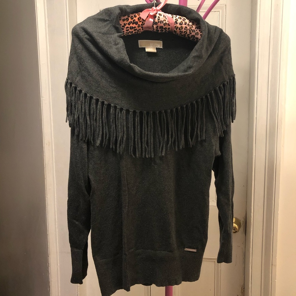 Michael Kors Fringe Cowl Neck Sweater